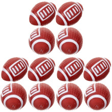 12Pcs Rubber Dog Chew Toy Light Brown Rugby Shape Squeaky Training Toy