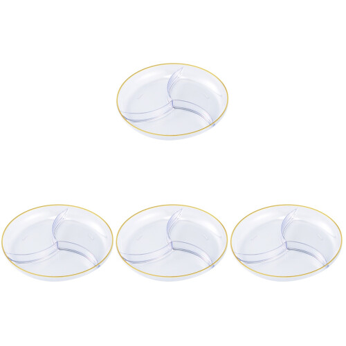 4Pièces Plateau À Collations Transparent Pour Table