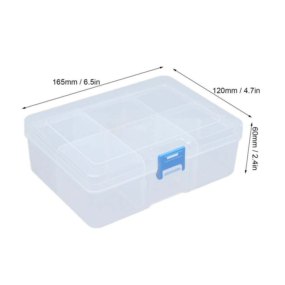 3x Transparent Storage Box Removable Grids