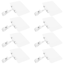 8Set Duurzame Witte Prijsbord Clip PVC Met Draaibare Bevestiging