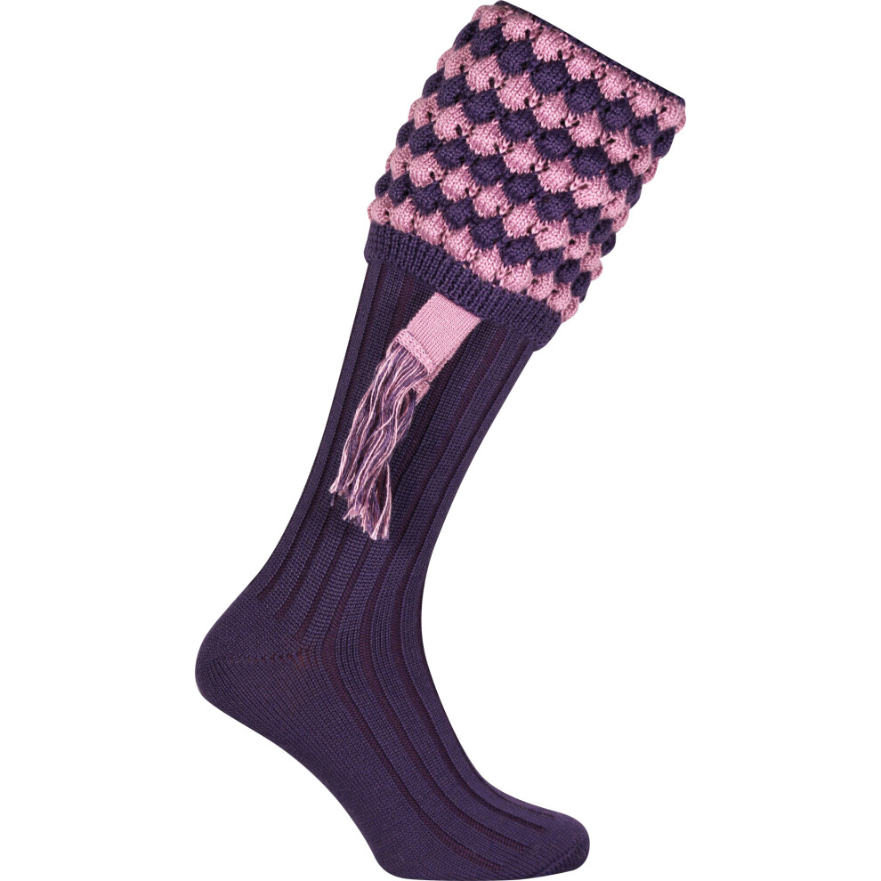 Jack Pyke Pair Of Pebble Shooting Socks With Garters 8 - 11 Uk Purple
