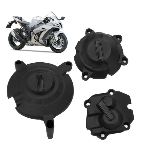 3pc Matte Black Engine Guard for ZX-10R 2011-2021 1