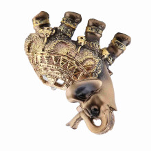 Feng Shui Elephants Figurine Golden Medium