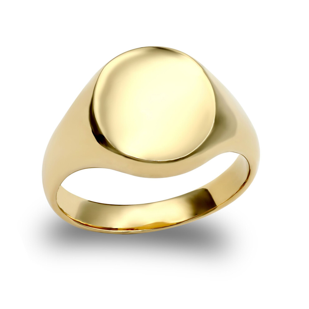 Jewelco London (Y) Men's Solid 9Ct Yellow Oval Signet Ring - Jrn146 Gold