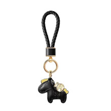 Unique Adorable Horse Shaped Money Bag Keychain Charm-Black