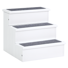 PawHut Hundetreppe, 3 Stufen, 38 cm hoch, Haustiertreppe für kleine bis mittelgroße Hunde, Katzentreppe, Hunderampe, Einstiegshilfe für Bett, Sofa