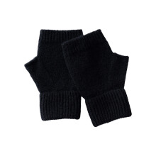 Fingerless Winter Gloves for Indoor Writing Reading Wool-Black