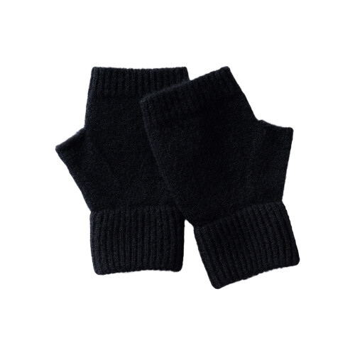 Fingerless Winter Gloves for Indoor Writing Reading Wool-Black