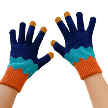 Stijlvolle gebreide handschoenen met bloemenpatroon voor dames-6