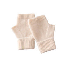 Wool Fingerless Gloves Flat Knit Design Handwear-Greenvelvet