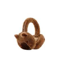 Thermisch Ohrenschützer mit Cartoon-Capybara-Design,-Kaffeefarbe