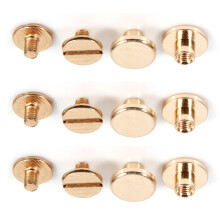 10 Sets Gold Brass Screwback Studs