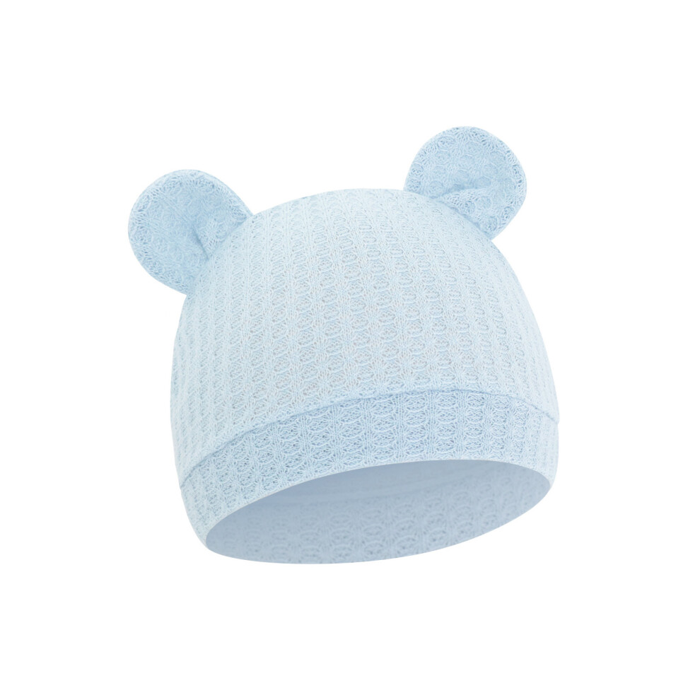 Whole Season Newborn Beanies Soft Waffles Weave-light blue