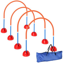 4-teiliges Hunde-Agility-Trainingsgerät mit 4 Türen in verstellbarer Breite, Tragetasche, für den Garten, blau