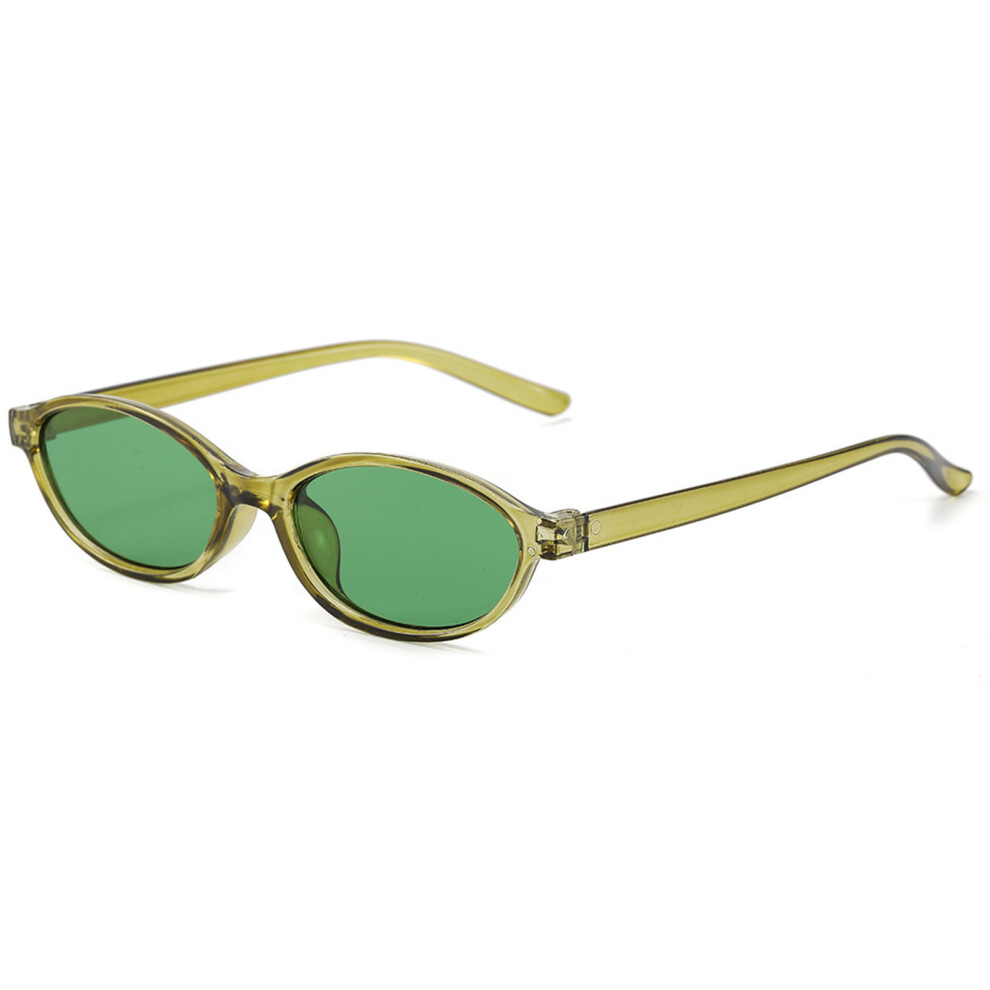 Stylish Small Oval Sunglasses With UV400 Protections-F