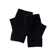 Einfache fingerlose Handschuhe, weiche Wollhandschuhe,-Schwarz