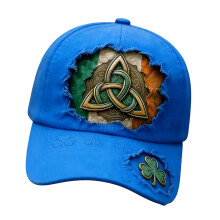 Irish Green Cloverleaf Printed Baseball Cap-Royal Blue