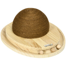 Interactief kattenspeelgoed, krabvlak, ovale ballenbaan, grenenhout, 39,5 x 32,5 x 14,5 cm