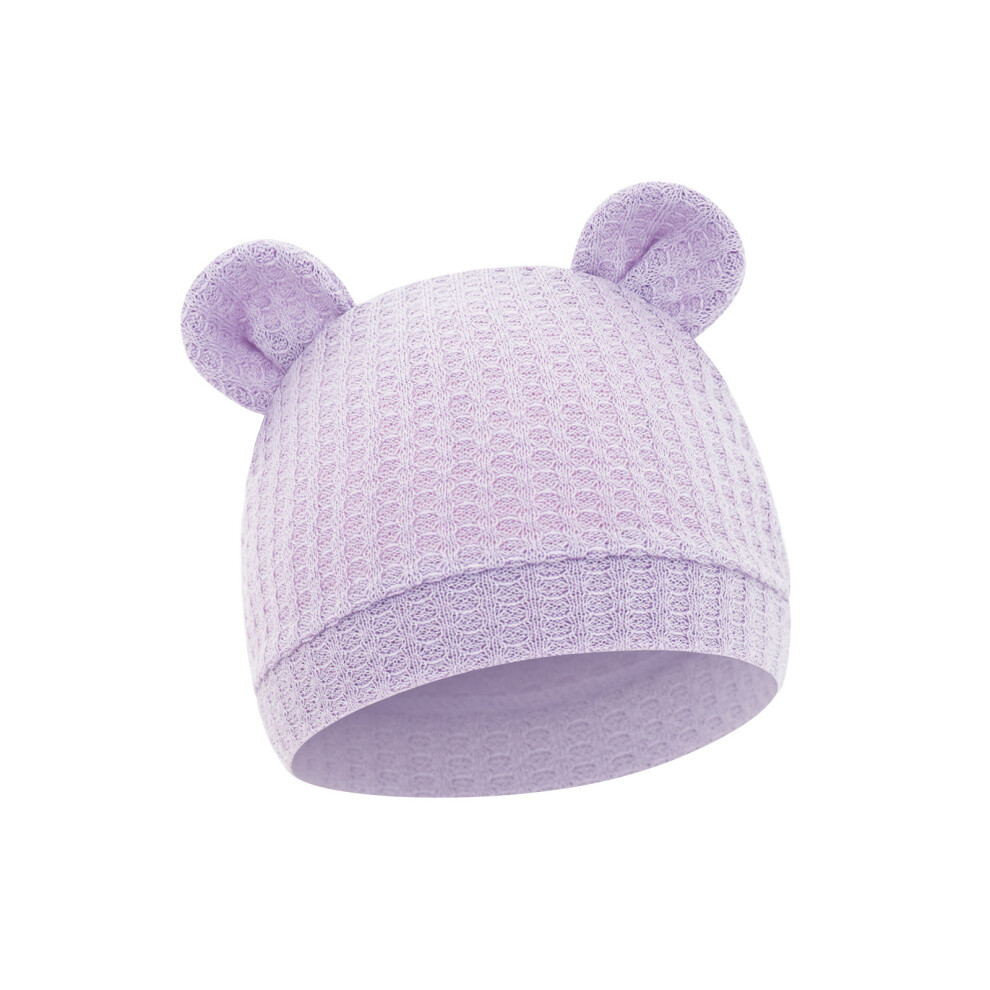 Infant Hat Waffles Textured Fabric Gentle On Skin-lavender
