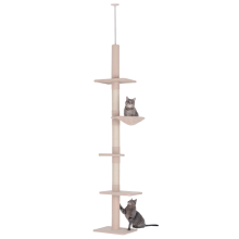 Árbol rascador para gatos de exterior,de altura de 230-260 cm,con postes y plataformas de sisal,multinivel para gatos pequeños y grandes