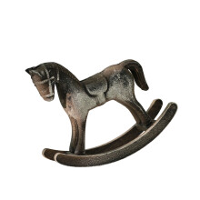 Handcrafted Wooden Rocking Horse Figurine Scandinavian Home-2