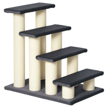 PawHut Katzentreppe, 4-stufige Haustiertreppe, 59 cm hoch, Hundetreppe für Katzen aller Größen, Hunderampe, Einstiegshilfe für Bett, Sofa, Couch