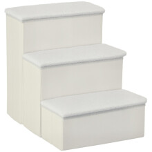 PawHut Hundetreppe, 3 Stufen, 48 cm hoch, faltbare Haustiertreppe für kleine und ältere Tiere, Katzentreppe, Hunderampe, Einstiegshilfe für Bett
