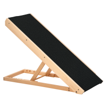 Kokoontaitettava koiraramppi 90cm sängylle ja sohvalle,4 korkeutta 26–61 cm,liukumaton lemmikkiramppi suurille koirille jopa 40 kg musta+luonnonpuu