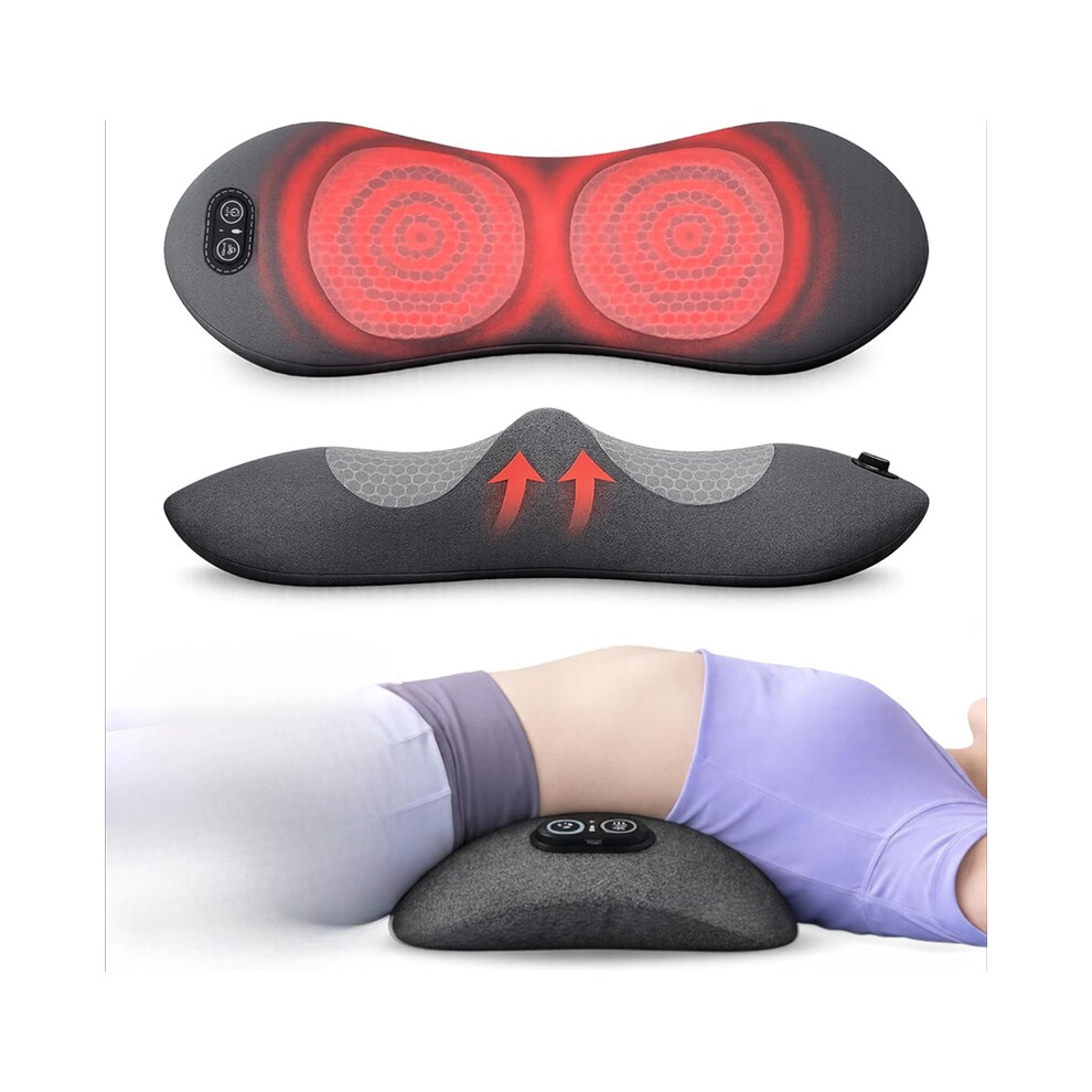 Stoyotu Back Massager Heat Vibration For Back Pain Relief Herniated Disc Stretch Support Traction Lower Back Massage Pillow