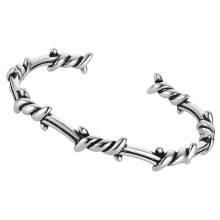 Stainless Steel Thorn Gothic Punk Bracelet with Edgy Design-2