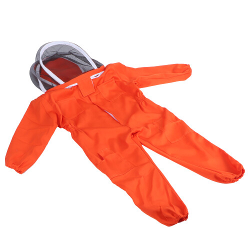 Kids Beekeeping Suit with Veil Orange L