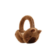 Multifunctional Winter Earmuffs Cartoon Capybara-Coffee color