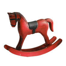 Wooden Rocking Horse Statue Decors For Bookshelf Coffee Table-1