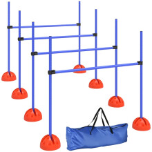 4-teiliges Hunde-Agility-Set mit 4 Hürden und Tragetasche für Sprungtraining, blau