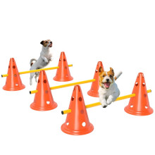 Agility-Set für Hunde: 3-teiliges Agility-Set für das Hundetraining, bestehend aus 6 Kegeln, 3 Hürden und einer Tragetasche.