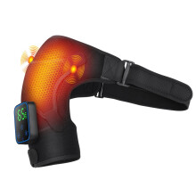 (black) Shoulder Protection for Joint Massage 7 Adjustable Heated Vibrador Pads Relax Muscle Relaxation Massage Belt Control by APP