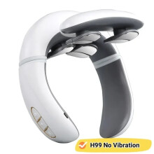 (white) Electric Neck Massager EMS Pain Relief Pulse Cervical Acupressure Hot Compress Intelligent Massage Shoulder Relaxation Device