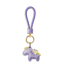 Wealth Symbol Horse Keychain Charm Featuring Adorable-Purple