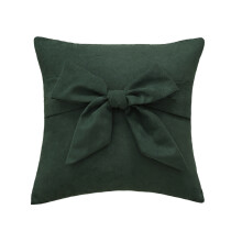 Comfortable Enhancing Bowknot Pillow Cover for Sofa-Dark Green