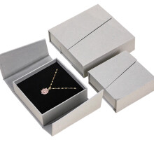 Easy Access Magnetic Jewelry Box Double Flip Designs-Gray M