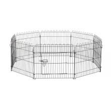 PawHut Welpenlaufstall, 8-teiliges Set, Welpenauslauf mit 8 Elementen, Tür, Schutzabdeckung, 61 cm hoch, Welpenlaufstall mit Tor für Haustiere