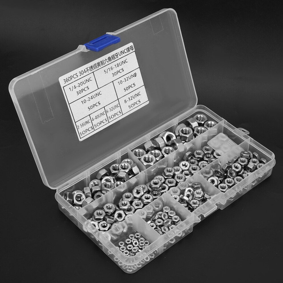 Stainless Steel UNC Nut Assortment 360