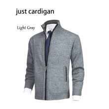 (LightGray,XXXL)Hombres Cárdigan Tejido Suéter Chaqueta Cuello Soporte Calce Suelto Otoño Ropa Invierno