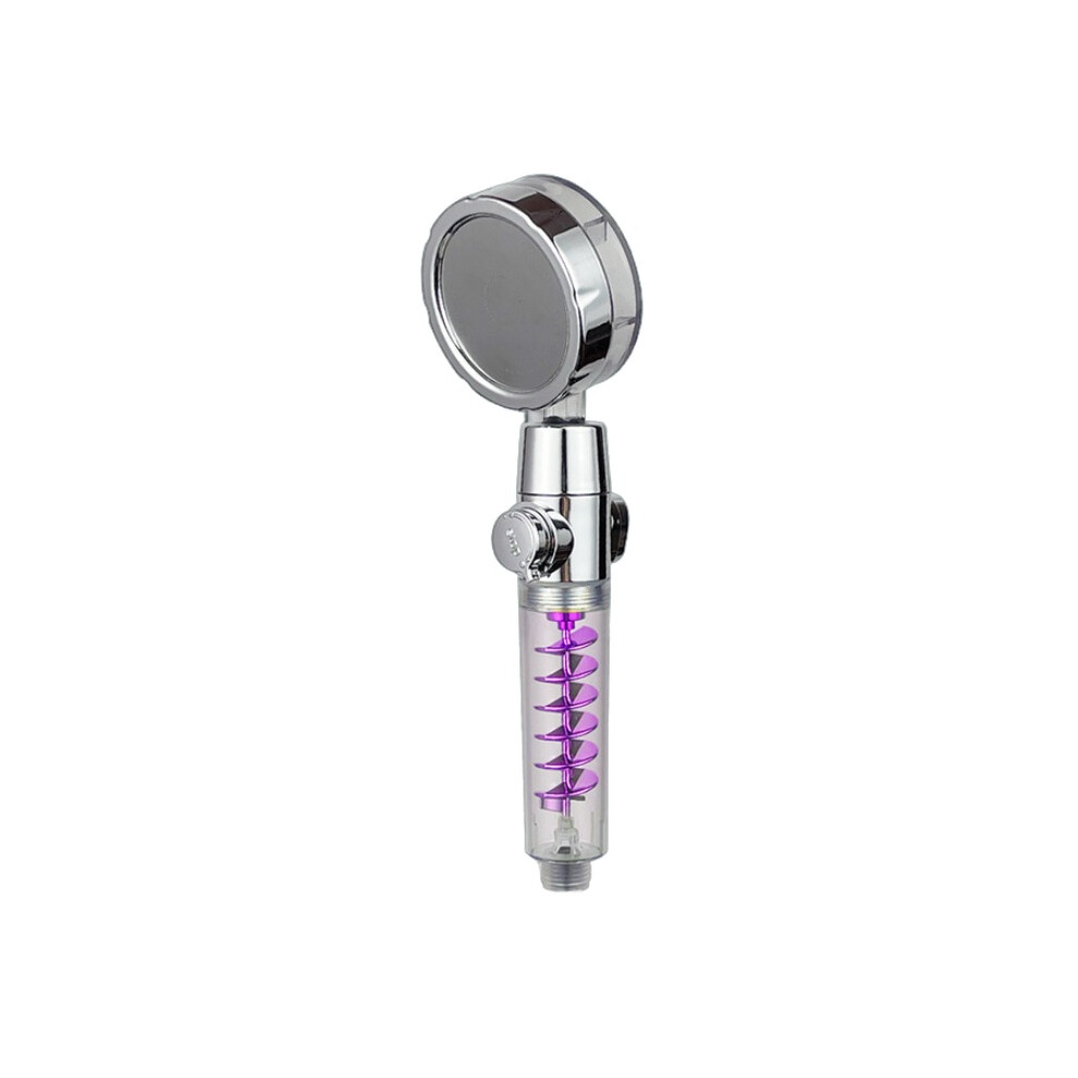 (Purple) High Turbo Pressure Shower Head Bathroom Abs Powerful Energy Saving Water Filter 698050861049