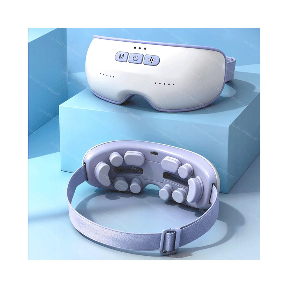 Stoyotu White/Dark () Electric Eye Massager Vibration Hot Compress Eye Massage Instrument Relief Fatigue Removal Circle Sleep Eye Care Relax