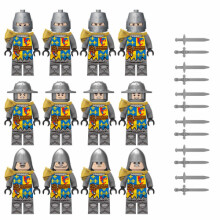 (12PCS Medieval Knights-B) 84PCS Medieval Knights Military dragon soldiers building blocks of ancient Mini Figures Fits Lego