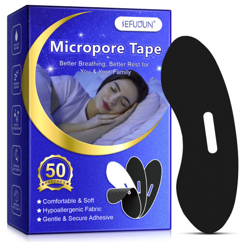 (Black) Patch per bocca chiusa elastica microporosa a forma di bocca