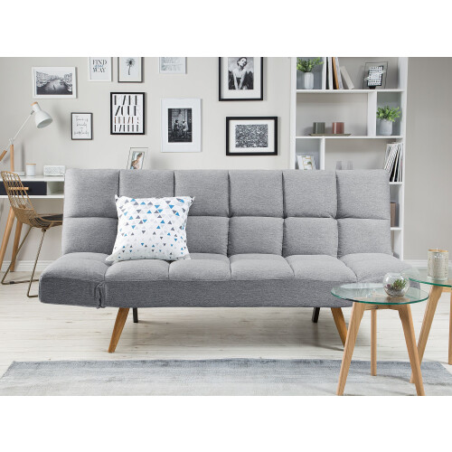 Beliani Sofa Bed 2 Seater INGARO Fabric Grey 2