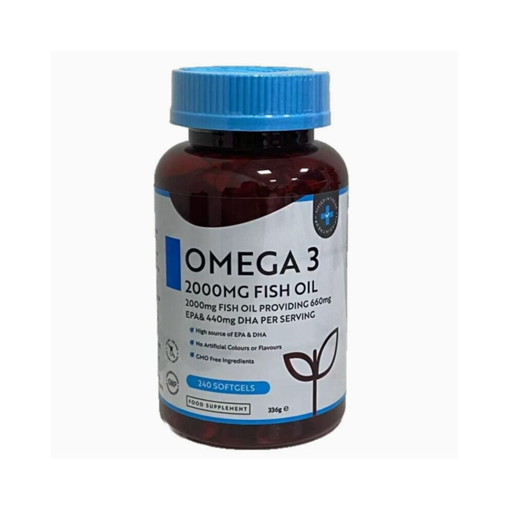Omega 3 Fish Oil 2000mg Softgels | 660mg EPA & 440mg DHA, Heart, Brain & Eye Support