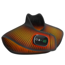 (black) Electric Heating Shoulder Pad Hot Compress Neck Shoulders 5 Heat Levels 6 Timer Winter Rechargeable Thermal Shawl